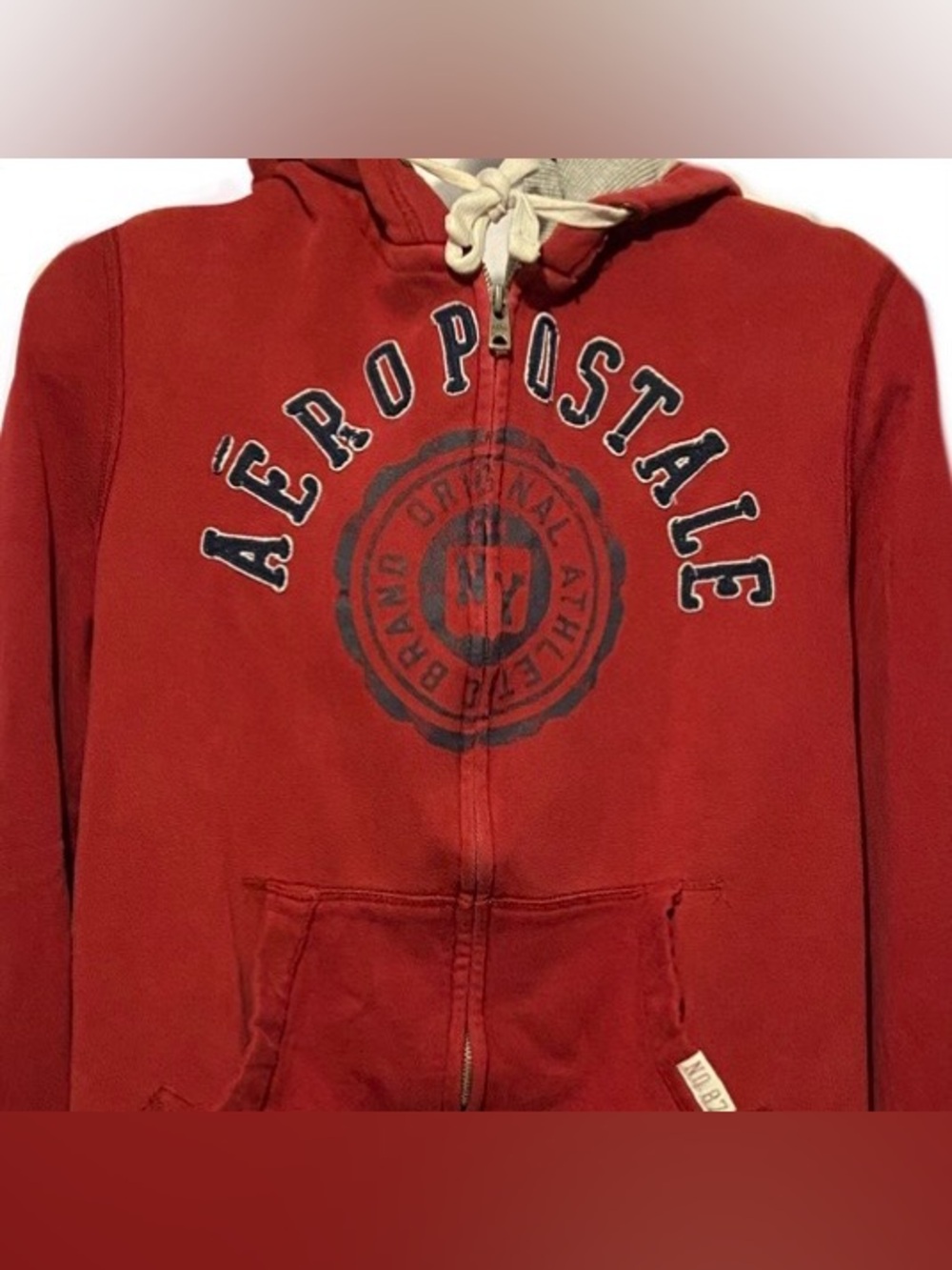 Aeropostale Y2K Red Zip-Up Hoodie